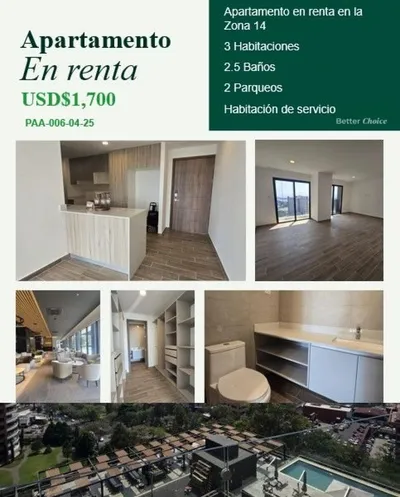 Apartamento en renta en Parque 14 Guatemala, 🇬🇹 Guatemala