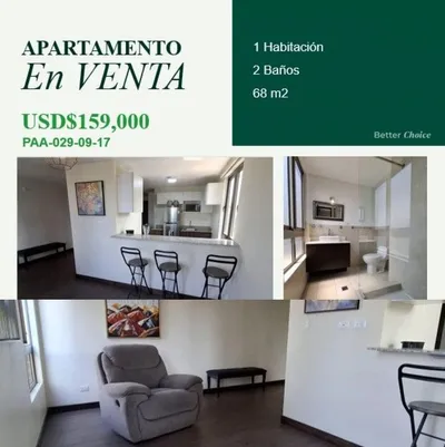 Apartamento en VENTA en Zona 15 Edificio Rivoli-1 Hab., 🇬🇹 Guatemala