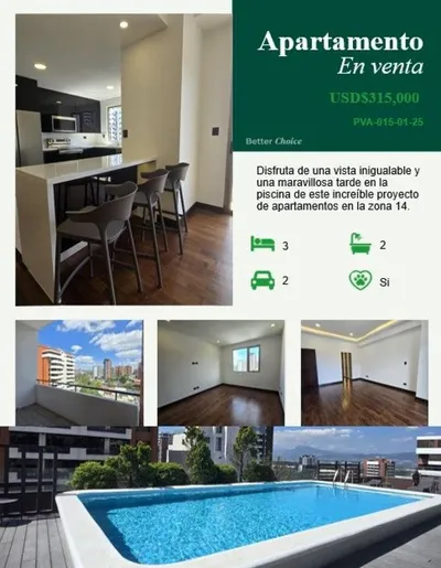 Apartamento en Venta Torre Quattro Zona 14, 🇬🇹 Guatemala